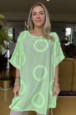 Made in Italy Sa Caleta Circle Longline Boyfriend Top Washed Twist of Lime /5 =